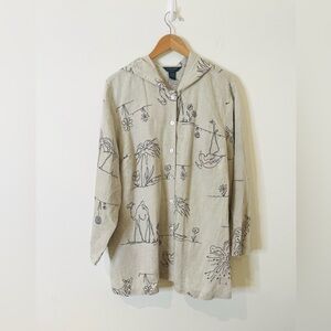 Ecologie Safari Linen Buttonfront Hooded‎ Blouse